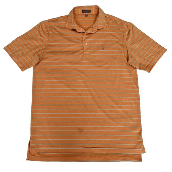 Peter Millar Summer Comfort Striped Collared Short Sleeve Polo Shirt Size Medium - Picture 1 of 12